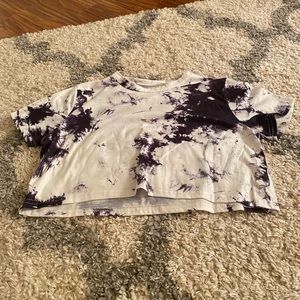 tie dye crop lounge tee